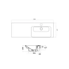 Umywalka do zabudowy i montażu po prawej stronie z ceramiki Maida Viadurini