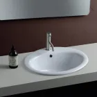 Nowoczesny design, biała ceramiczna umywalka blatowa - Papavero Viadurini