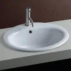 Nowoczesny design, biała ceramiczna umywalka blatowa - Papavero Viadurini