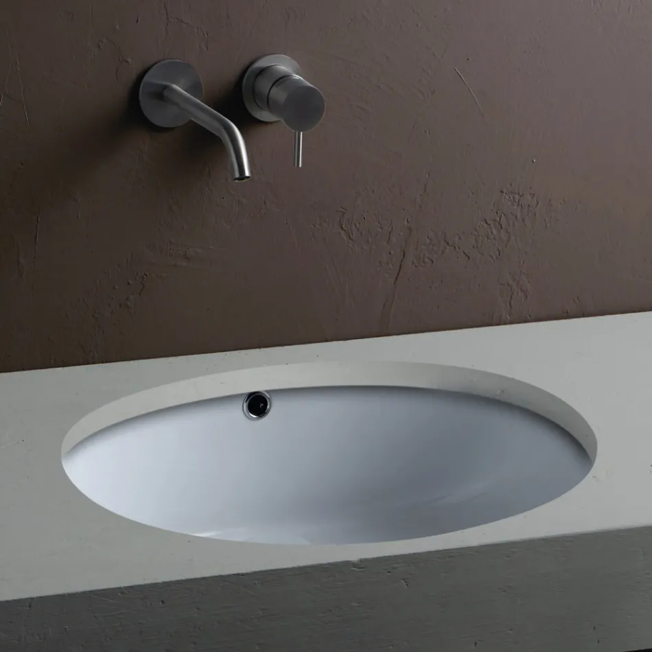Nowoczesny design, ceramiczny zlew podblatowy - Papavero Viadurini
