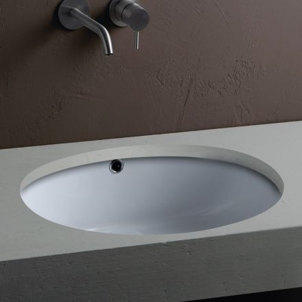 Nowoczesny design, ceramiczny zlew podblatowy - Papavero Viadurini