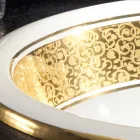 Okrągła, wbudowana umywalka z gliny ogniowej i złota wykonana we Włoszech, Otis Viadurini