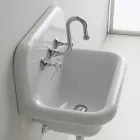 Prostokątna biała ceramiczna umywalka ścienna w stylu Davis Viadurini