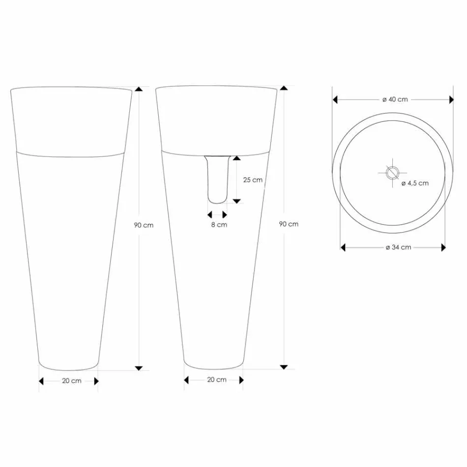 Nowoczesna wolnostojąca umywalka na słupku z białego marmuru - Merlo Viadurini