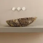 Zaprojektuj umywalkę ceramiczną nablatową z pomarańczową zebrą wyprodukowaną we Włoszech. Błyszczący Viadurini