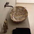 Umywalka design nablatowa z ceramiki zebra made in Italy Glossy