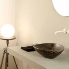 Umywalka nablatowa wykonana z czarnej ceramicznej blatu we Włoszech Viadurini