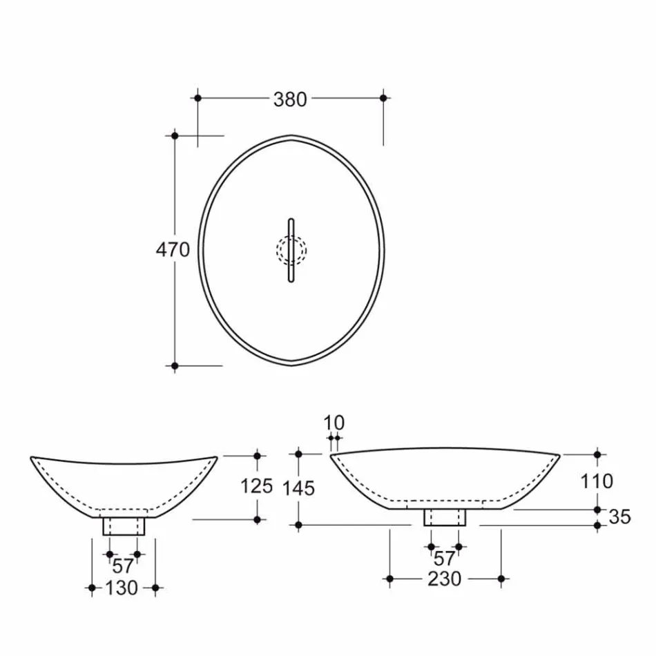 Umywalka nablatowa wykonana z czarnej ceramicznej blatu we Włoszech Viadurini