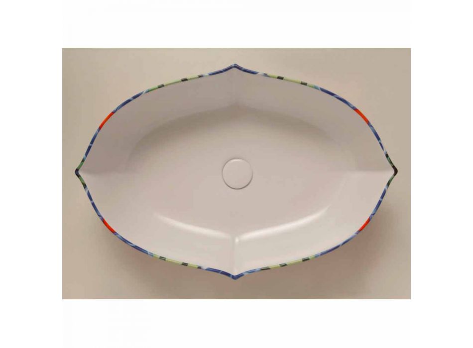 Projekt ceramiczna umywalka nablatowa, wyprodukowana we Włoszech Oscar Viadurini