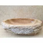 Umywalka nablatowa do łazienki Laia z kamienia naturalnego Viadurini