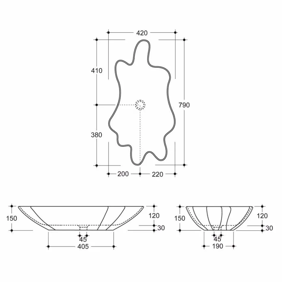 Nowoczesny design ceramicznej umywalki blatowej wyprodukowanej we Włoszech Rayan Viadurini