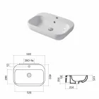 Design Blat Umywalki lub Ściany w Ceramicznym Riardo Viadurini