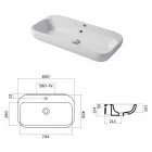 Design Blat Umywalki lub Ściany w Ceramicznym Riardo Viadurini