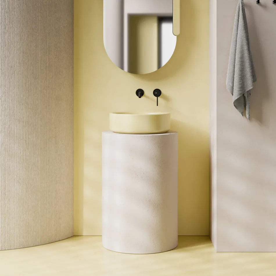 Umywalka ceramiczna nablatowa o średnicy 42 cm, wyprodukowana we Włoszech - dla dziewczynki Viadurini