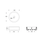 Umywalka ceramiczna nablatowa o średnicy 42 cm, wyprodukowana we Włoszech - dla dziewczynki Viadurini