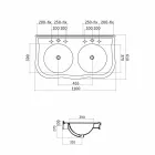 Podwójna konsola lub umywalka naścienna w Modern Avise Ceramic Viadurini