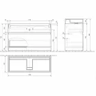 Podwójna umywalka z szafką podłogową Nowoczesny design z laminatu - Pompei Viadurini