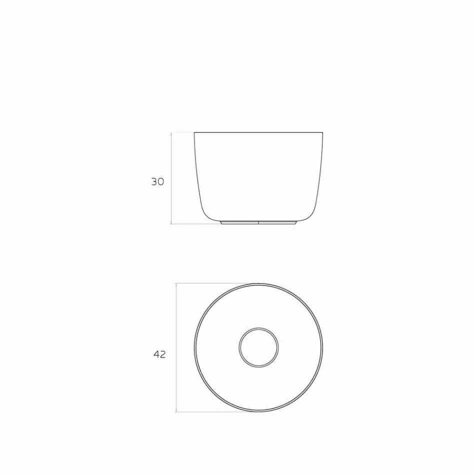 Wolnostojąca okrągła umywalka nablatowa produkowana we Włoszech, Lallio Viadurini