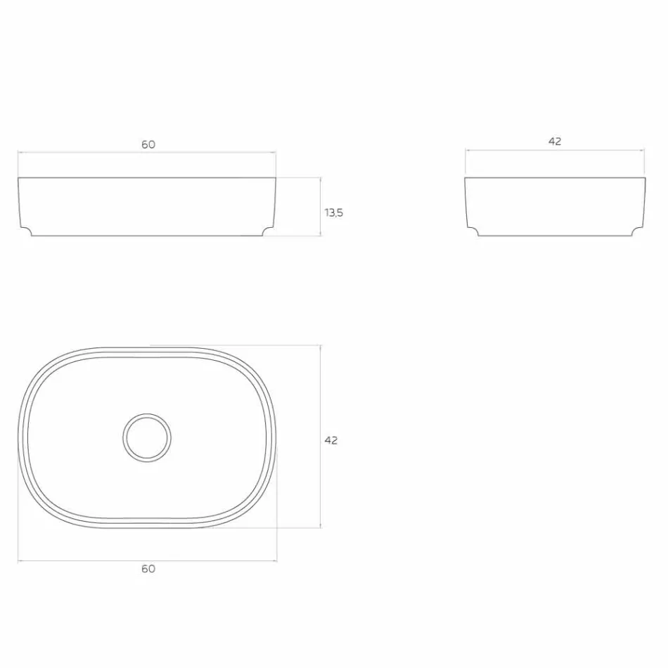 Wolnostojąca umywalka nablatowa, wykonana we Włoszech, Formicola Viadurini