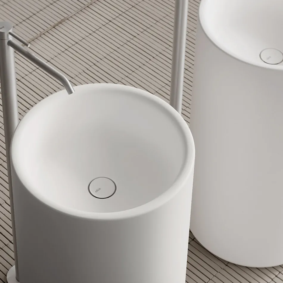 Wolnostojąca ceramiczna umywalka nablatowa Made in Italy - Ragazza Viadurini