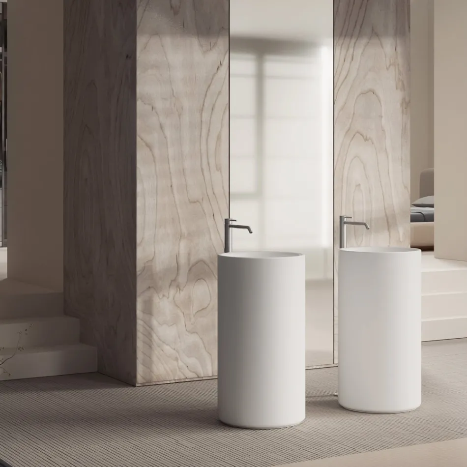 Wolnostojąca ceramiczna umywalka nablatowa Made in Italy - Ragazza Viadurini