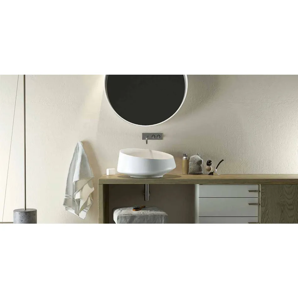 Umywalka wolnostojąca w solidnej powierzchni wykonana we Włoszech, Dongo Viadurini