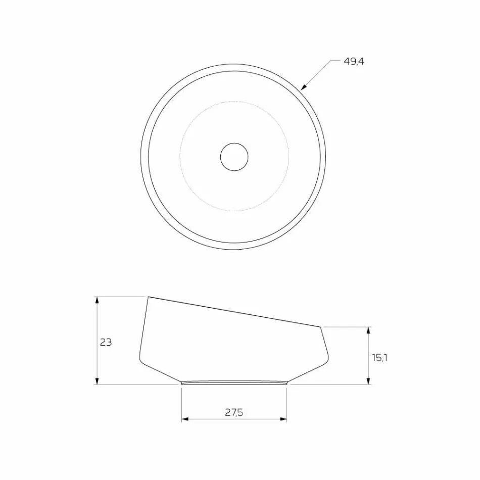 Umywalka wolnostojąca w solidnej powierzchni wykonana we Włoszech, Dongo Viadurini