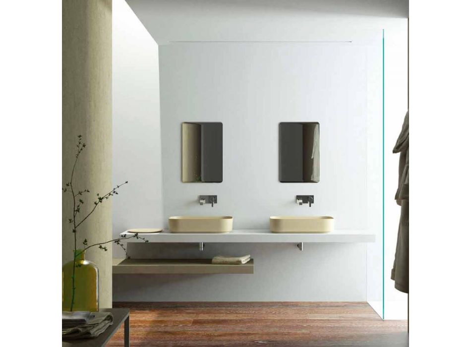 Wolnostojąca nowoczesna umywalka nablatowa wykonana we Włoszech, Formicola Viadurini