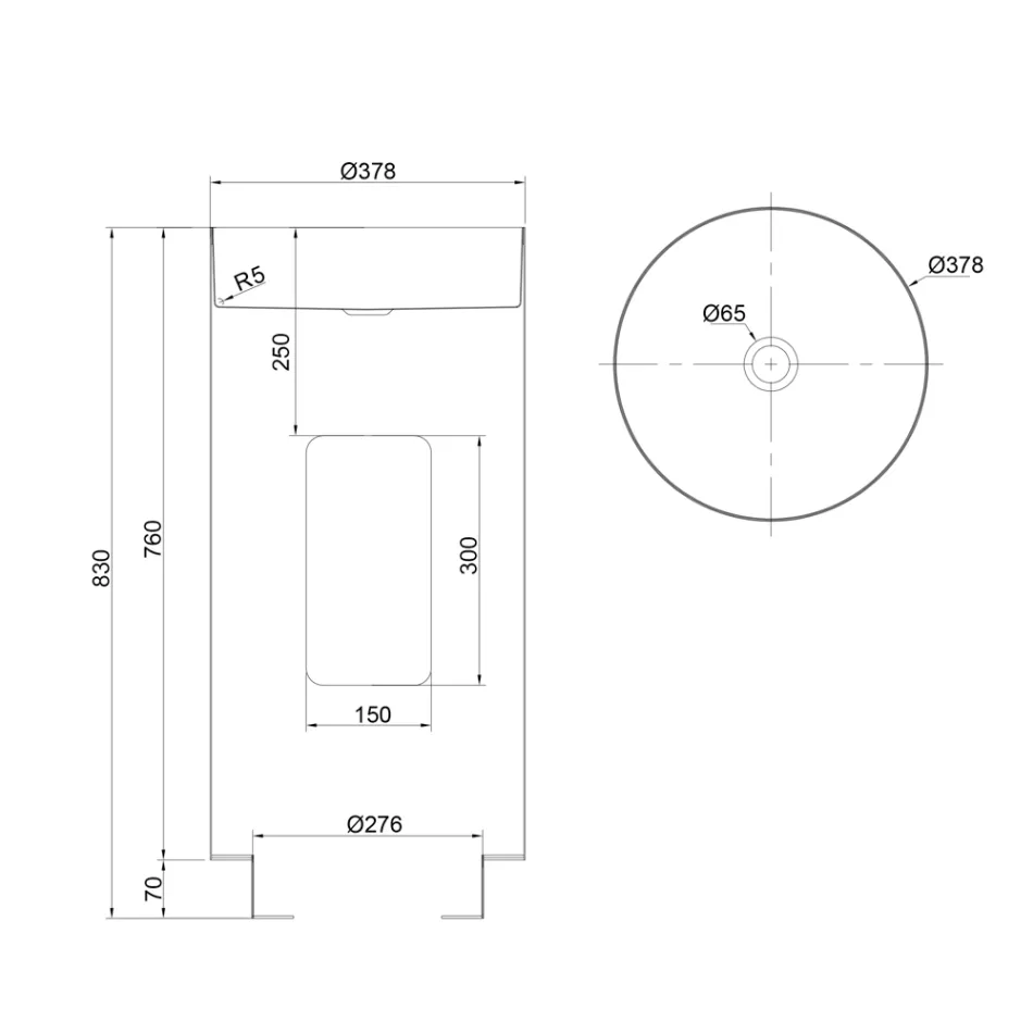 Wolnostojąca designerska umywalka ze stali nierdzewnej w różnych wykończeniach - jaśmin Viadurini