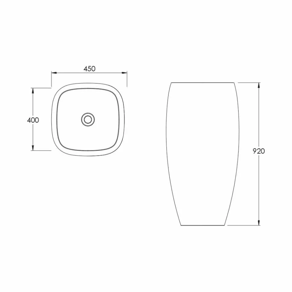 Nowoczesna wolnostojąca ceramiczna umywalka Gais wykonana we Włoszech Viadurini