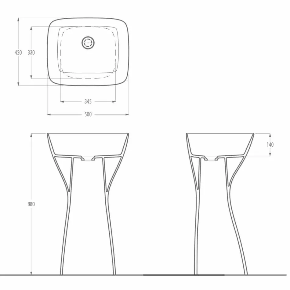 Nowoczesna ceramiczna umywalka wolnostojąca wykonana we Włoszech, Firmino Viadurini