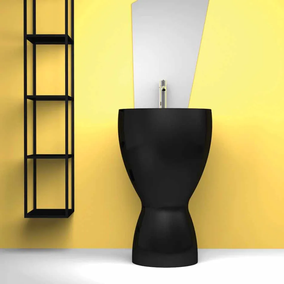 Nowoczesna wolnostojąca ceramiczna umywalka wykonana we Włoszech, Basile Viadurini