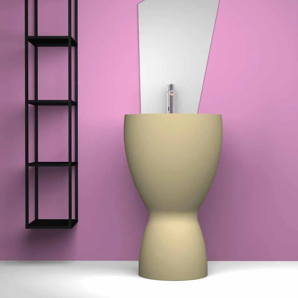 Nowoczesna wolnostojąca ceramiczna umywalka wykonana we Włoszech, Basile Viadurini