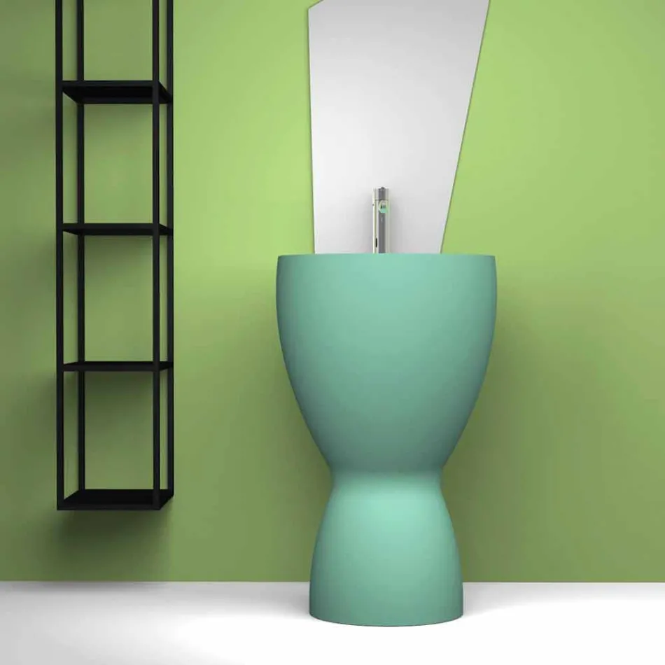 Nowoczesna wolnostojąca ceramiczna umywalka wykonana we Włoszech, Basile Viadurini