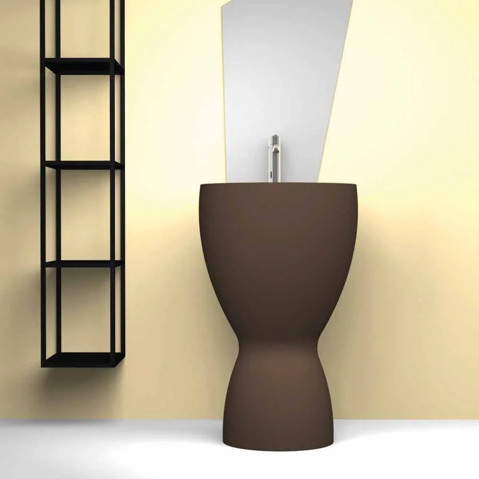 Nowoczesna wolnostojąca ceramiczna umywalka wykonana we Włoszech, Basile Viadurini