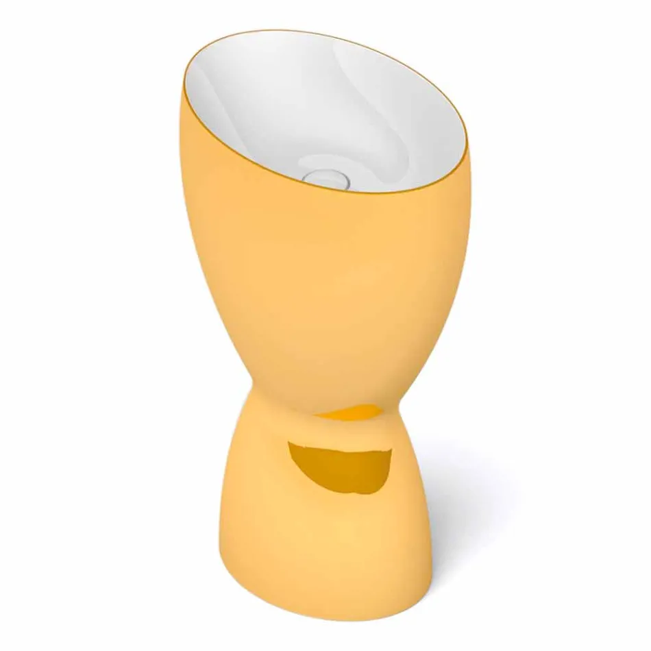 Nowoczesna wolnostojąca ceramiczna umywalka wykonana we Włoszech, Basile Viadurini