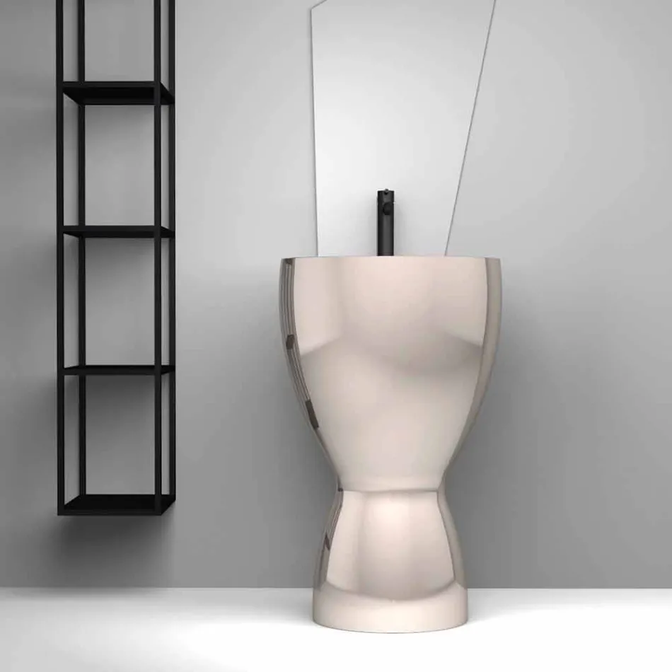 Nowoczesna wolnostojąca ceramiczna umywalka wykonana we Włoszech, Basile Viadurini