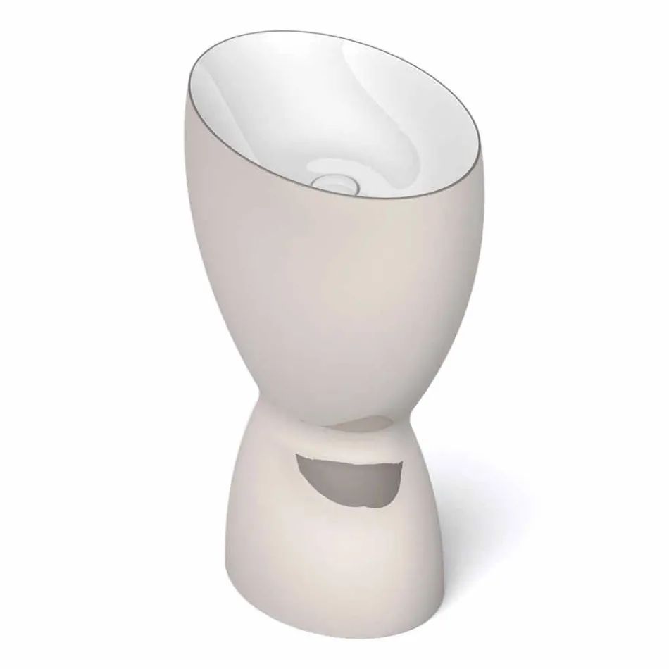 Nowoczesna wolnostojąca ceramiczna umywalka wykonana we Włoszech, Basile Viadurini