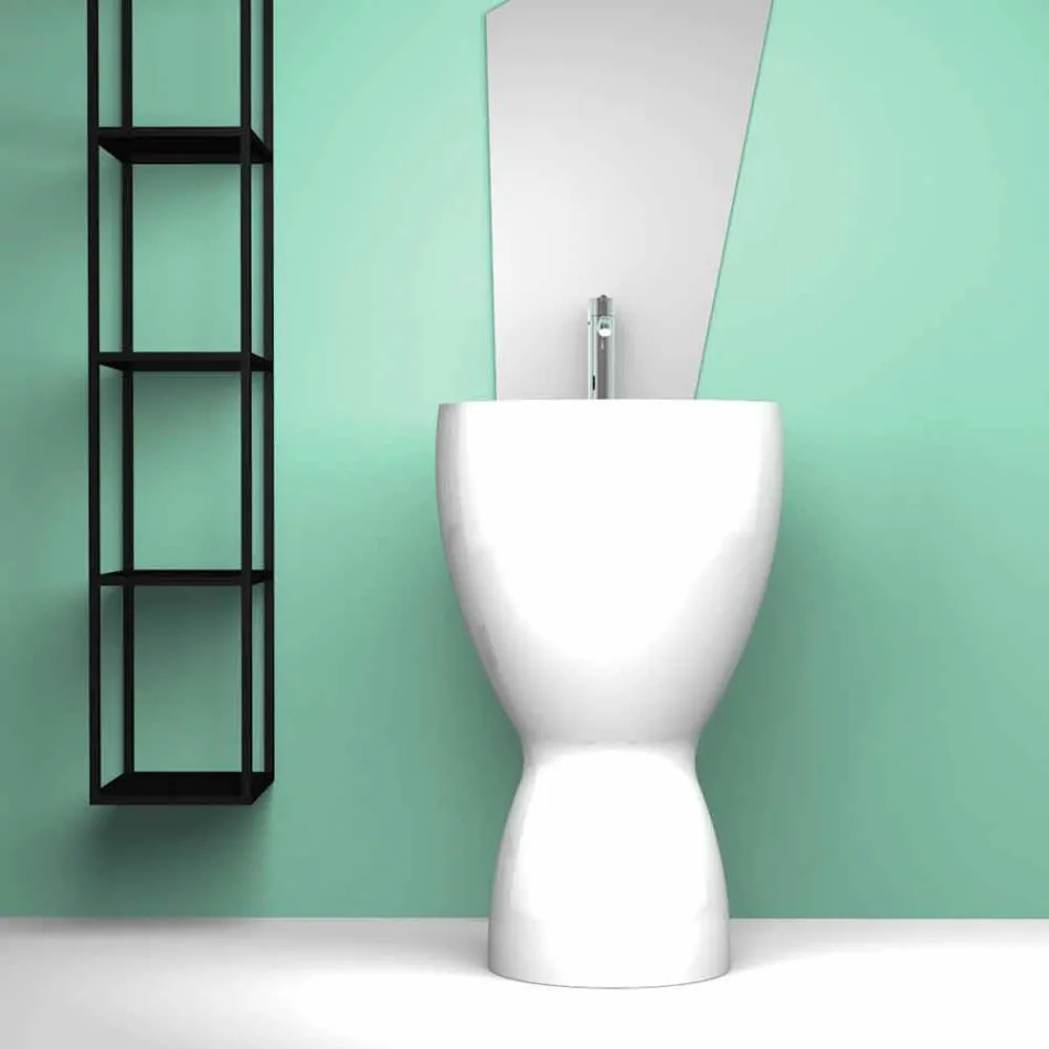 Nowoczesna wolnostojąca ceramiczna umywalka wykonana we Włoszech, Basile Viadurini