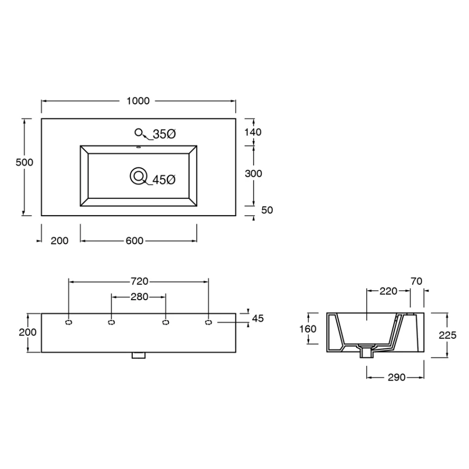 Kolorowa umywalka ceramiczna wisząca lub nablatowa Made in Italy - Quadro Viadurini