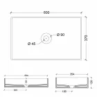 Nowoczesny design stojąca ceramiczna umywalka Sun 60x37, wyprodukowana we Włoszech Viadurini