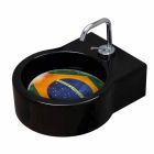 Wolnostojąca czarna ceramiczna umywalka / zawieszenie wykonane we Włoszech Viadurini