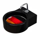 Wolnostojąca czarna ceramiczna umywalka / zawieszenie wykonane we Włoszech Viadurini