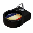 Wolnostojąca czarna ceramiczna umywalka / zawieszenie wykonane we Włoszech Viadurini