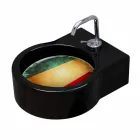 Wolnostojąca czarna ceramiczna umywalka / zawieszenie wykonane we Włoszech Viadurini