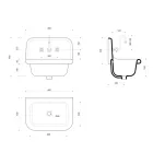 Umywalka ścienna ceramiczna z wisząca strukturą Jim Viadurini