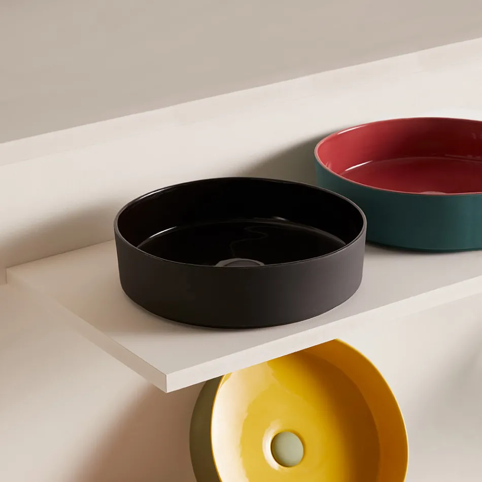 Umywalka z kamionki porcelanowej o różnych wykończeniach Made in Italy - Koperta Viadurini