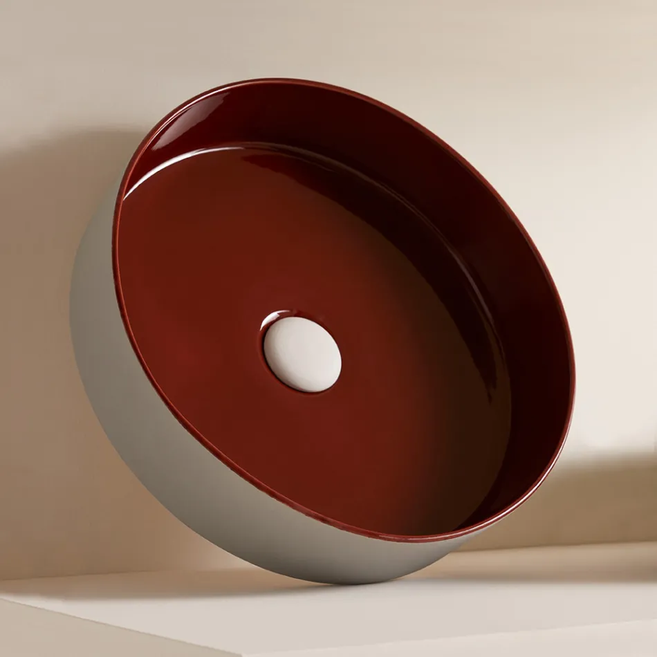 Umywalka z kamionki porcelanowej o różnych wykończeniach Made in Italy - Koperta Viadurini