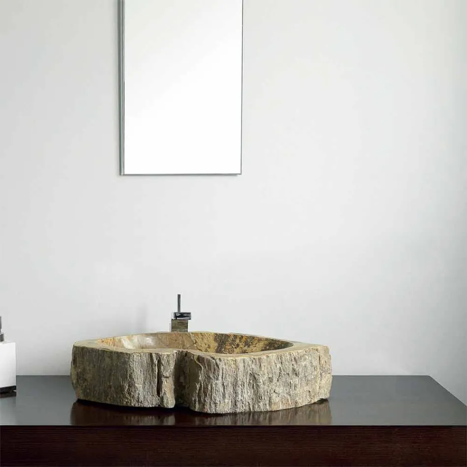 Umywalka jednego kawałka drewna kopalnych Goa Viadurini