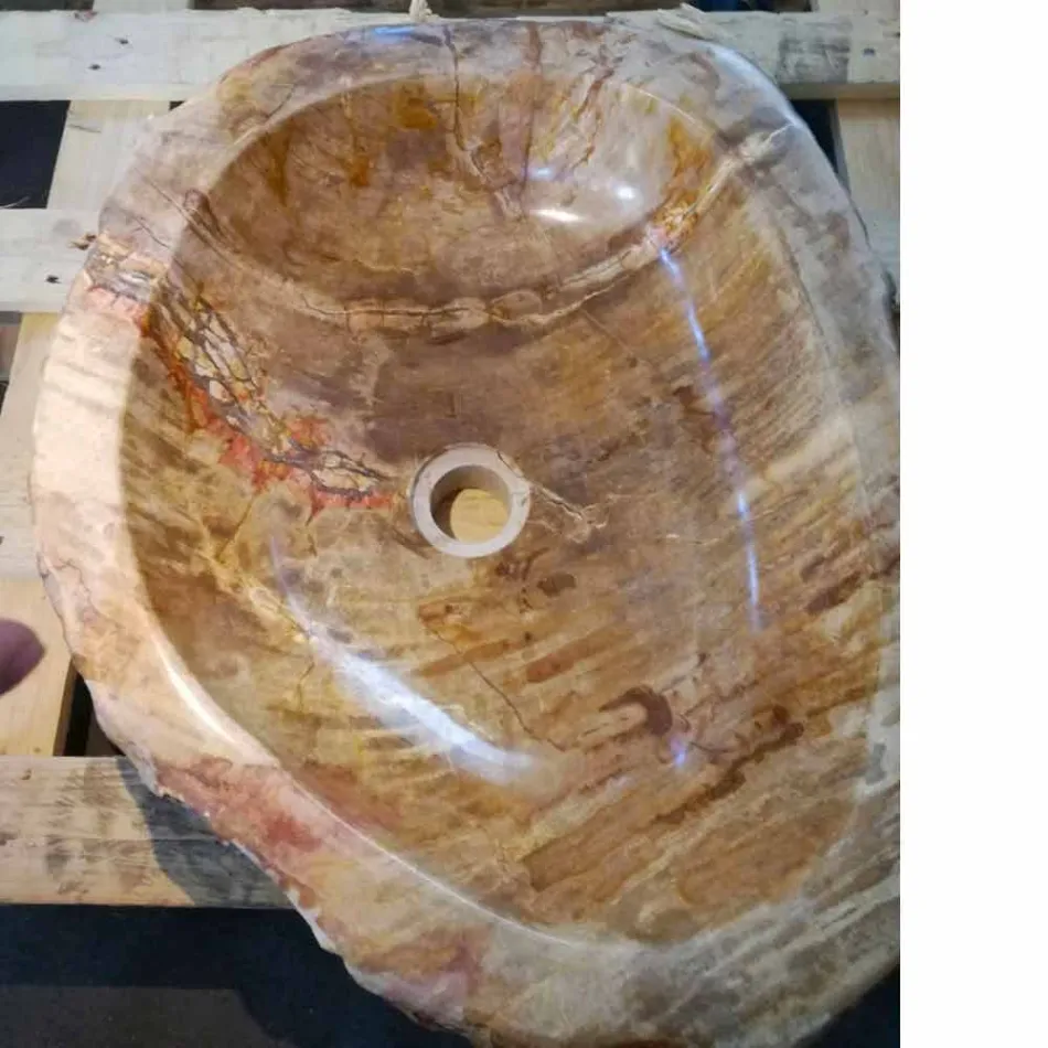 Drewniana umywalka Fossil Counter Goa jednoelementowy Viadurini